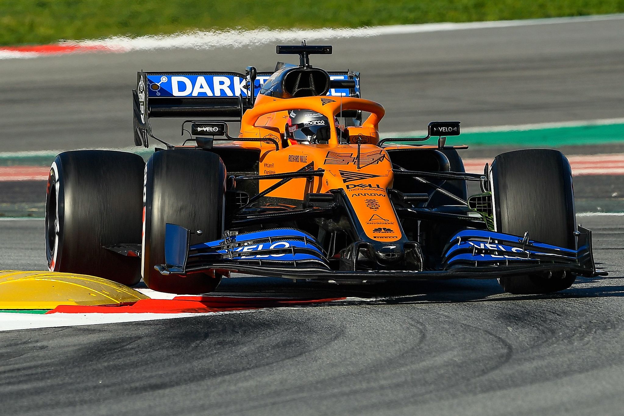 McLarens Spanish driver Carlos lt;HIT gt;Sainz lt;/HIT gt; Jr takes part in the tests for the new Formula One Grand Prix season at the Circuit de Catalunya in Montmelo in the outskirts of Barcelona on February 28, 2020. (Photo by Josep LAGO / AFP)