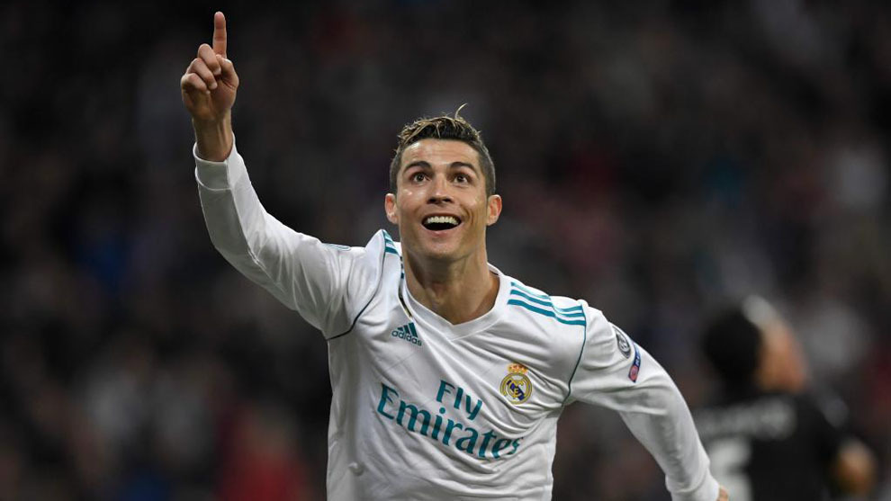 Cristiano celebra un gol en su etapa en el Madrid