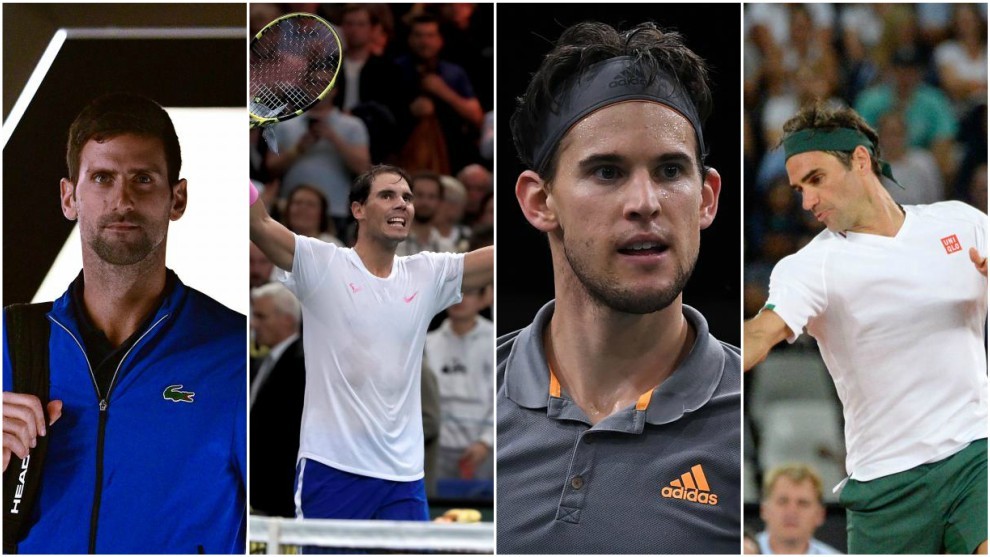 Djokovic, Nadal, Thiem y Federer