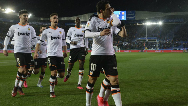 Parejo celebra su gol en Mendizorroza.