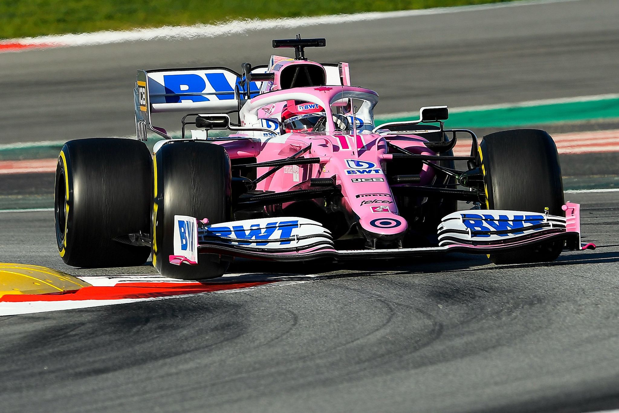  lt;HIT gt;Racing lt;/HIT gt; lt;HIT gt;Point lt;/HIT gt;s Mexican driver Sergio Perez takes part in the tests for the new Formula One Grand Prix season at the Circuit de Catalunya in Montmelo in the outskirts of Barcelona on February 28, 2020. (Photo by Josep LAGO / AFP)