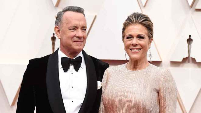 Tom Hanks y su esposa, Rita Wilson, en la ltima gala de los scar.