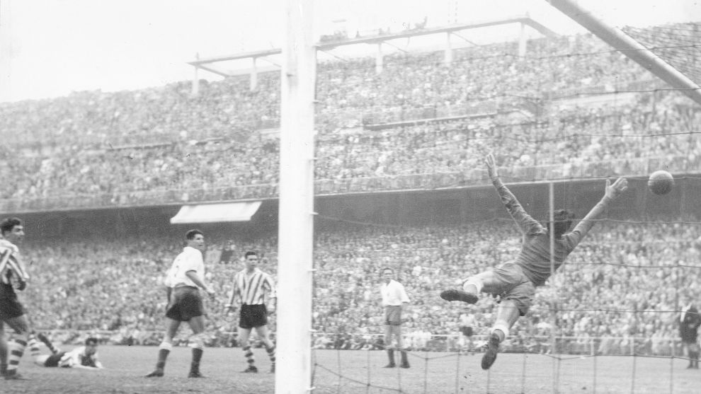 Imagen del gol de Maguregui en la final ante el Atltico