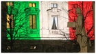 La bandera de Italia ilumina el Ayuntamiento de Miln.