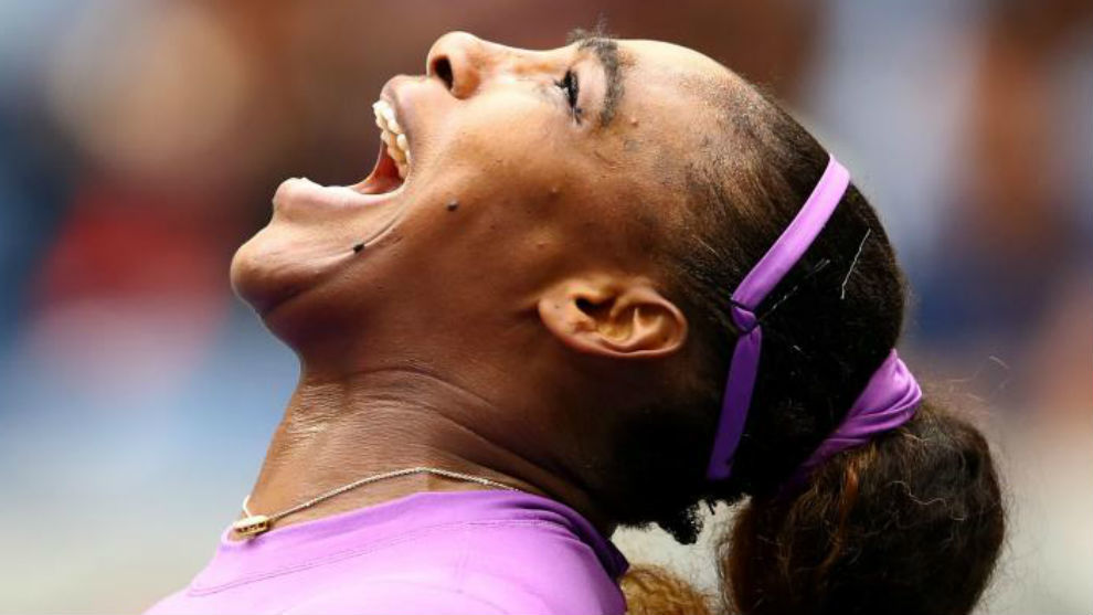 Serena grita durante un partido