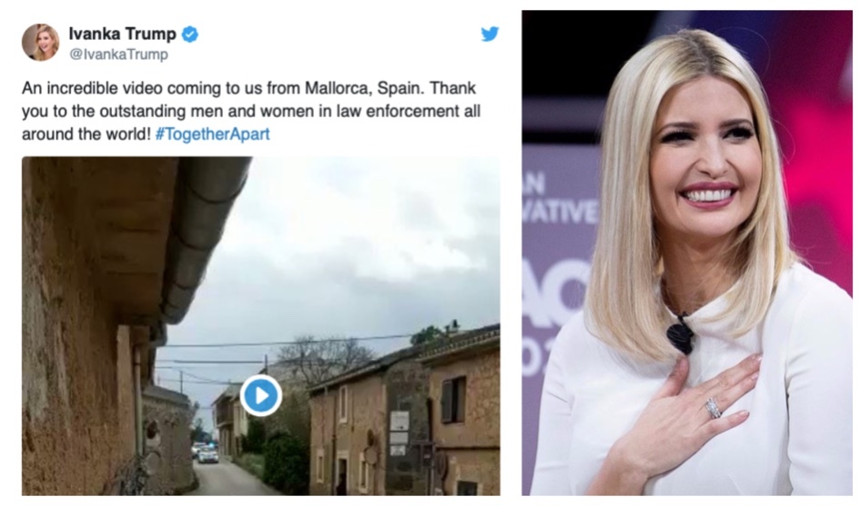 The video of Mallorcan police that Ivanka Trump shared
