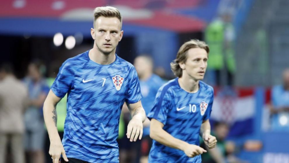 Rakitic and Modric during the 2018 World Cup
