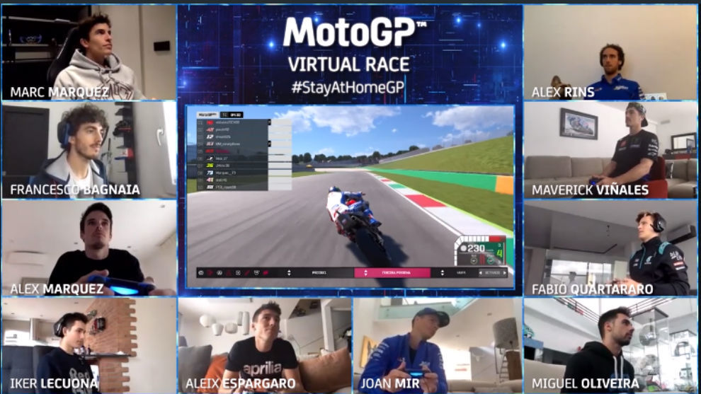 Los 10 pilotos en la carrera virtual.