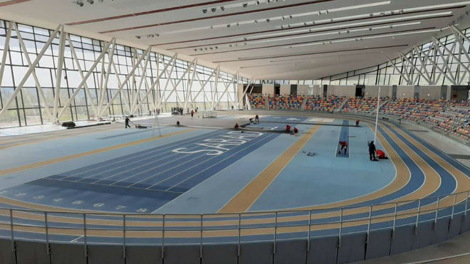 La pista cubierta de atletismo de Sabadell.