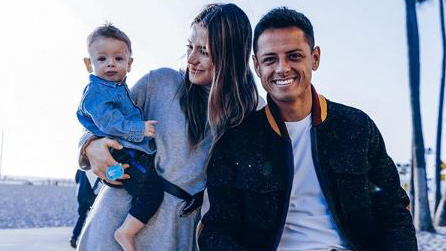 Chicharito, Sarah y su bebé, Noah
