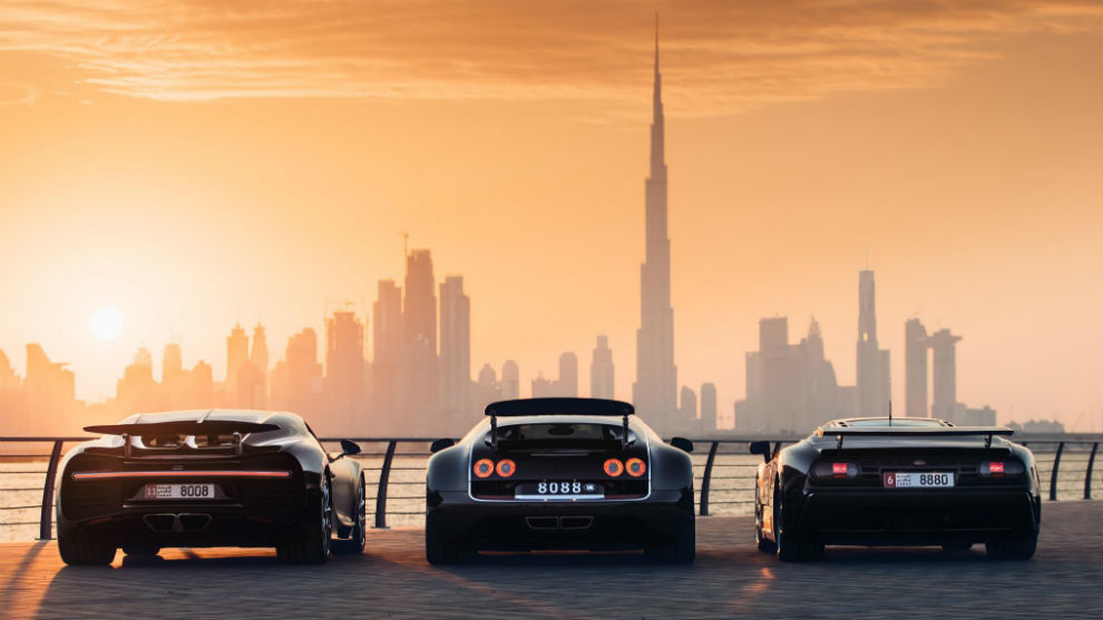 El 'skyline' de Dubai como nunca lo habías visto gracias a tres joyas de Bugatti