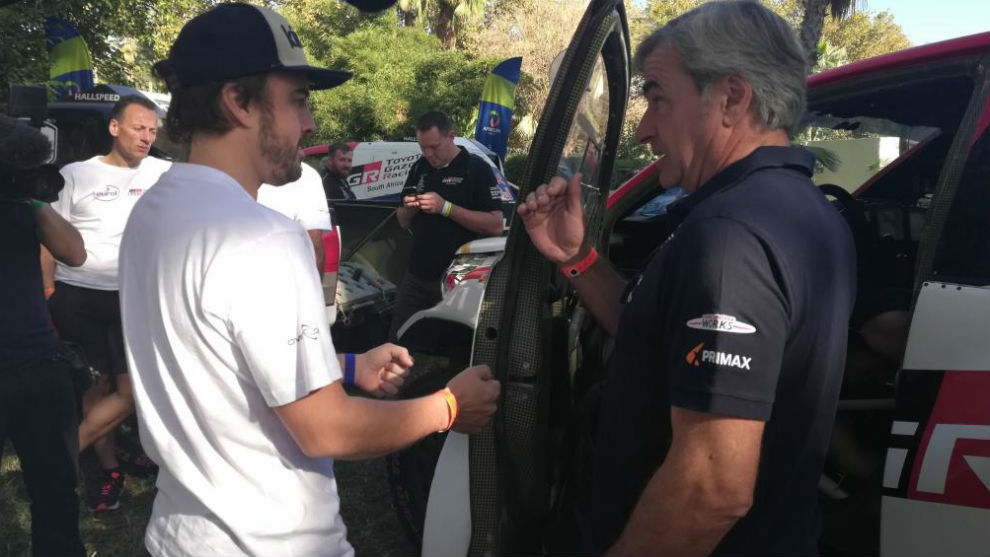 Alonso y Sainz, juntos en el Rally de Marruecos.