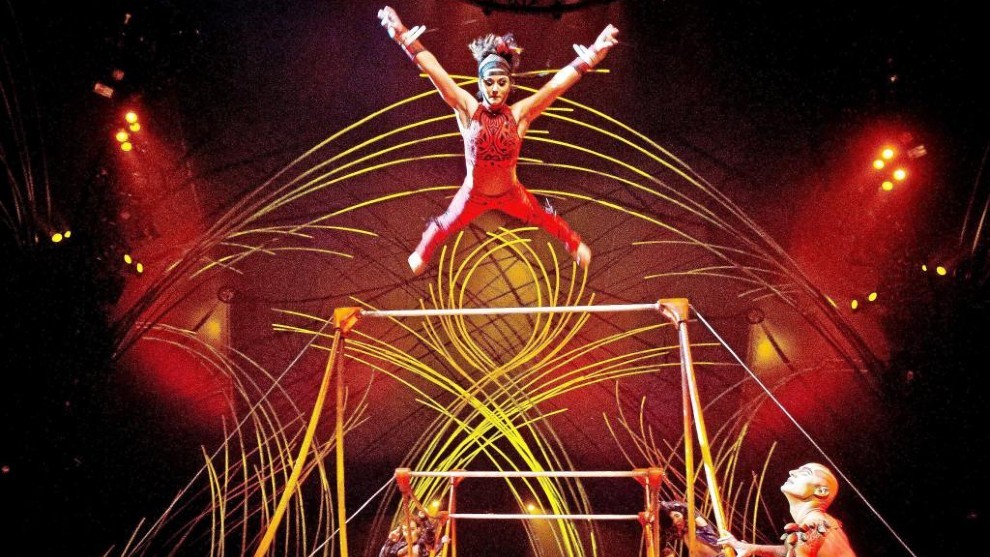 Una de las espectaculares actuaciones del Circo del Sol.