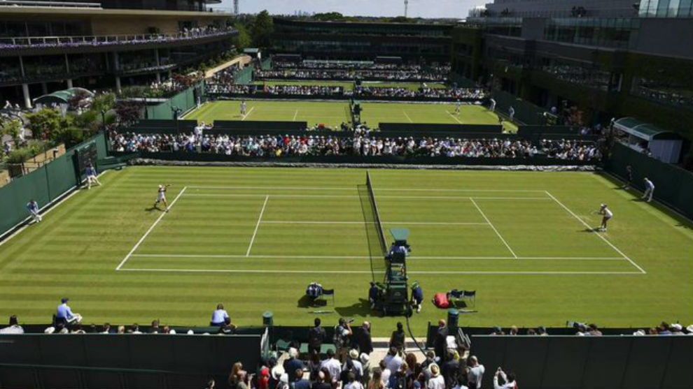 Una vista area de las pistas exteriores de Wimbledon
