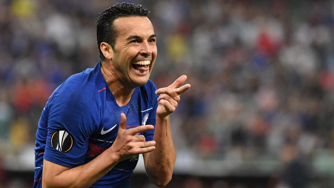 Pedro, celebrando un gol con el Chelsea