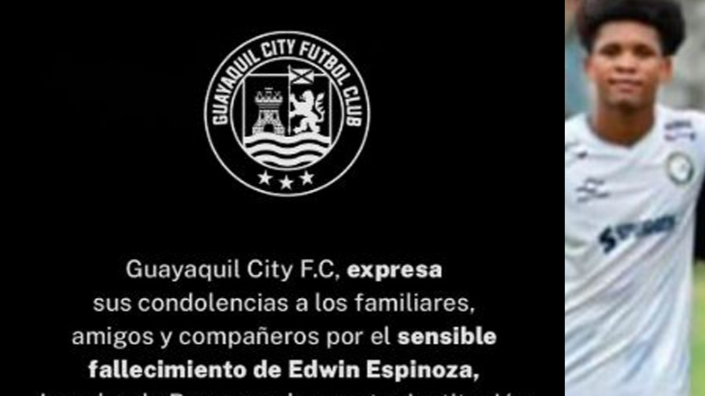 Imagen de la nota de condolencia del club por el asesinato de su...