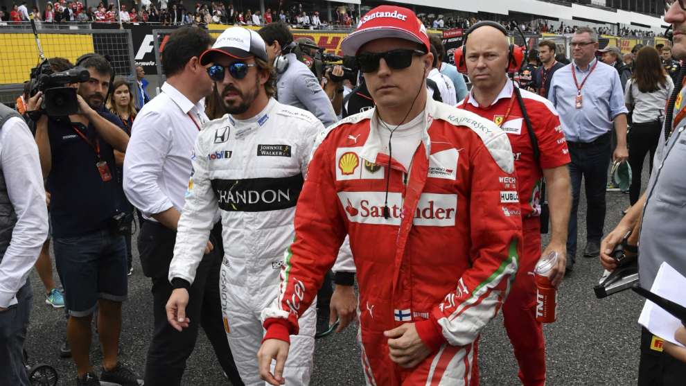 Raikkonen y Alonso.