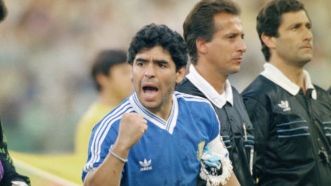 Diego Armando Maradona, en el Mundial de 1990.