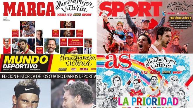 Las portadas de los cuatro diarios deportivos