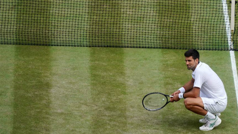 Djokovic, en la pista central de Wimbledon