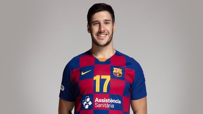 El pivote internacional Abel Serdio, con la camiseta del Barcelona /