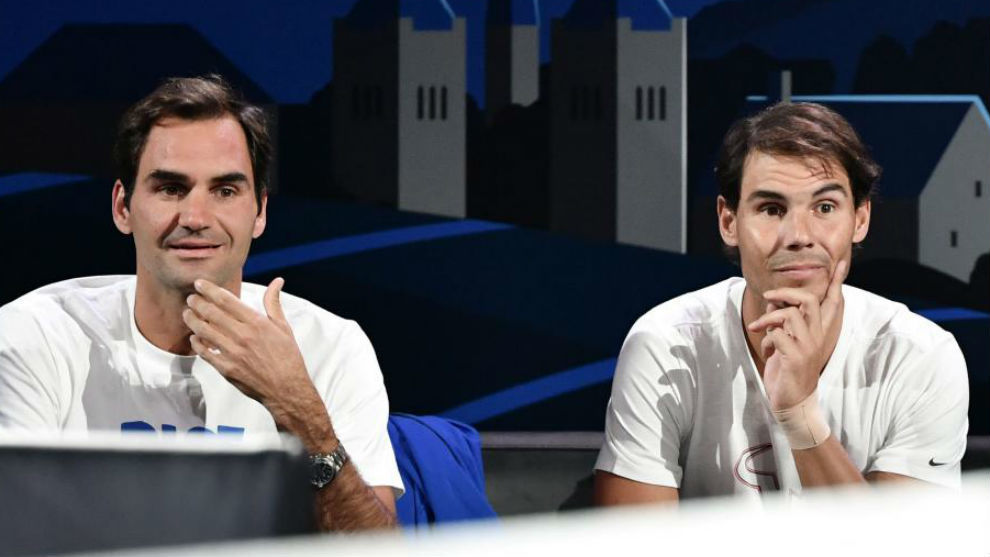Federer y Nadal, durante la ltima edicin de la Laver Cup