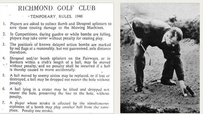 Las normas de 1940 y un golfista en The Richmond Golf Club.
