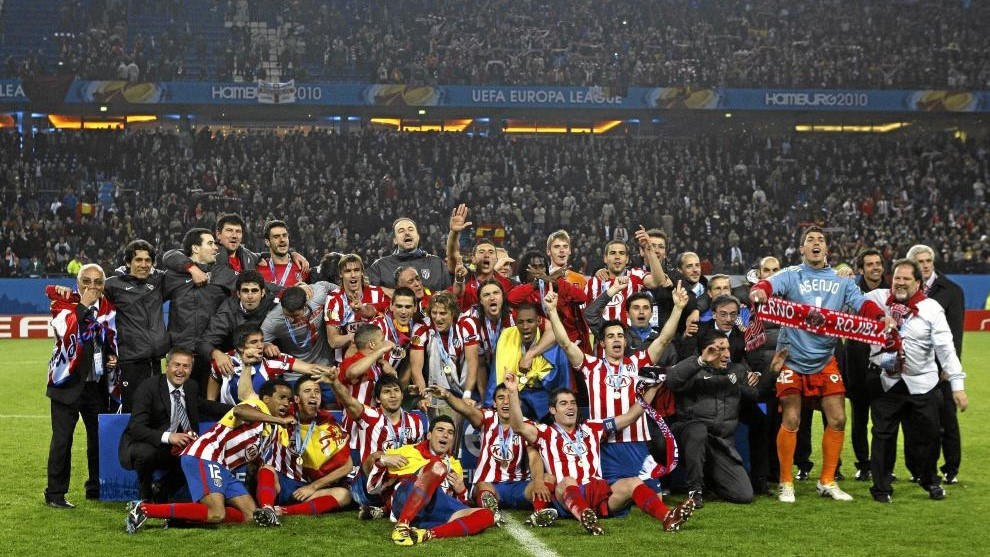 Atletico celebrate Europa League in Hamburg