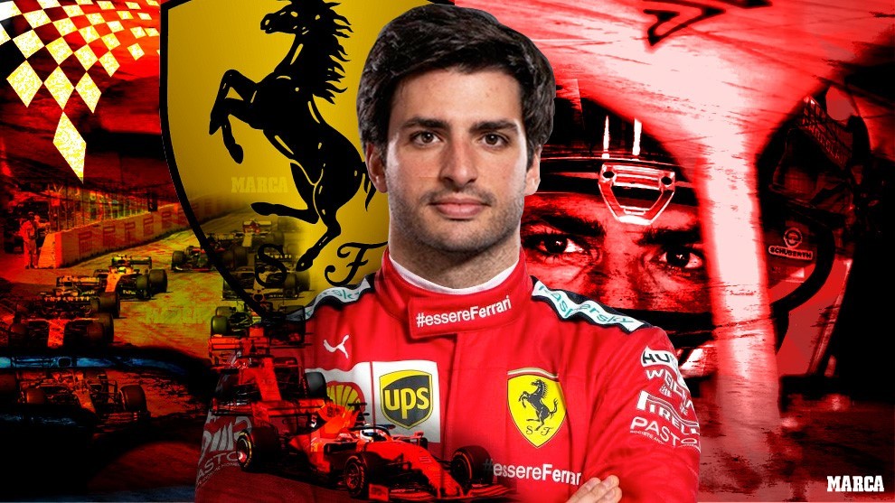 Carlos Sainz, vestido de Ferrari.