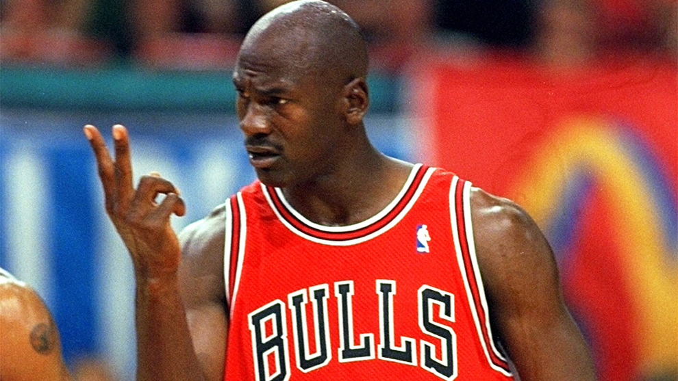 Michael Jordan en un partido de los Chicago Bulls
