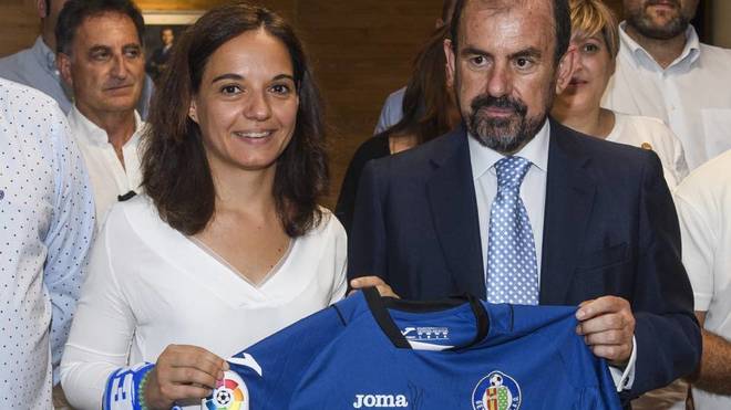La alcaldesa Sara Hernndez y el presidente ngel Torres, en la...