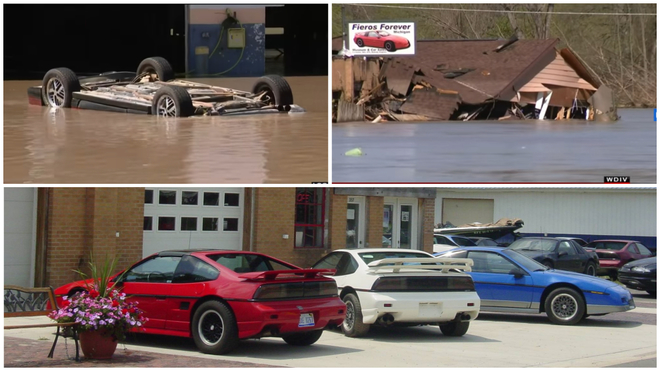 Una coleccin de deportivos americanos arrasada por las inundaciones en Michigan