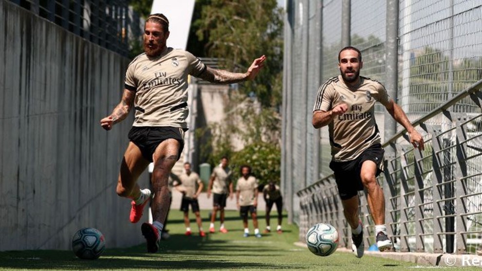 Real Madrid train with sprints up the famous Valdebebas hills