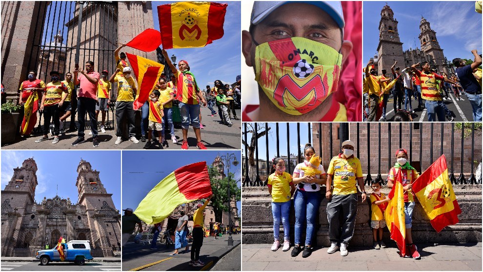 Afición de Monarcas se adueña de las calles de Morelia en señal de protesta