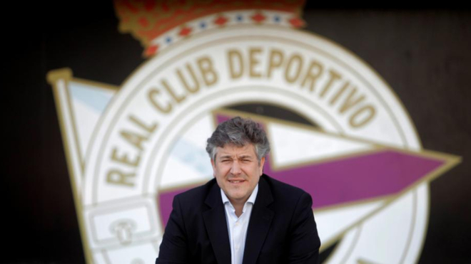 El consejero del Deportivo de La Corua, Miguel Otero durante la...
