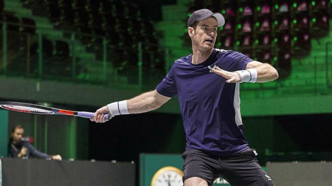 Andy  Murray en las finales de la Copa Davis, en Madrid.