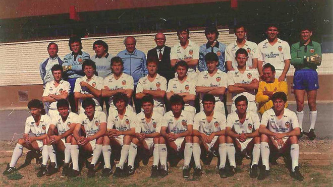 Plantilla del Valencia en la temporada 1986-87.