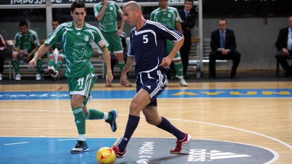 Zidane playing futsal in Spain.