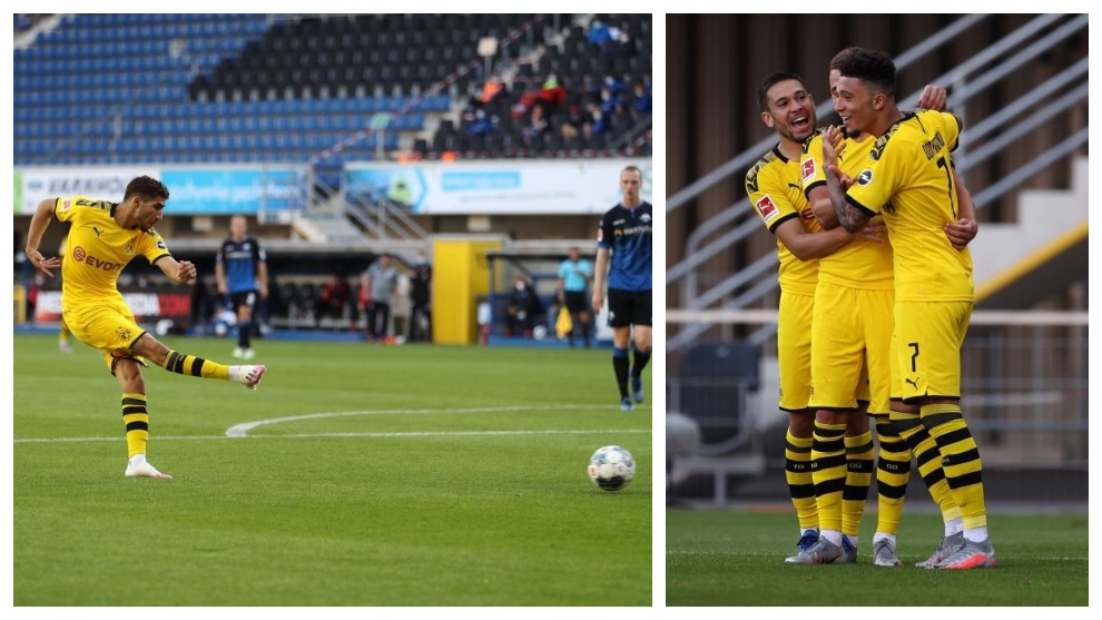Jadon Sancho nets hat-trick as Dortmund score six in second half to beat Paderborn