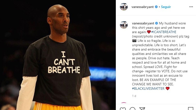 Vanessa Bryant protests racism with photo of Kobe