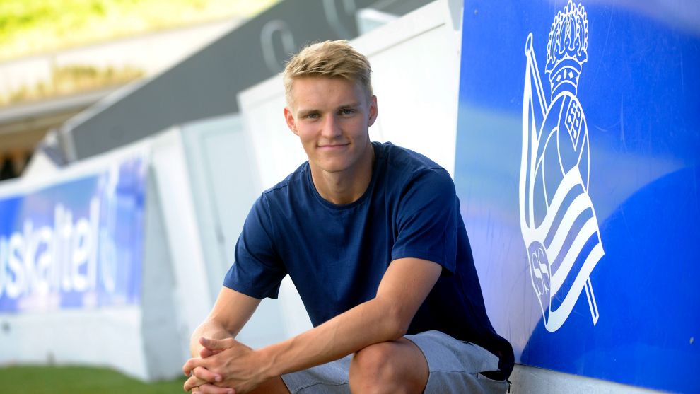 Odegaard poses at Zubieta for MARCA.