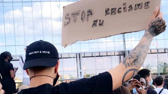 Kurzawa se uni a la manifestacin anti racista de Pars: "Justicia para Adama y George Floyd"
