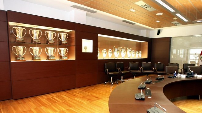 The board room housing Real Madrid's 23 European Cups is history