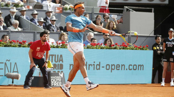 Rafa Nadal, en un partido del Mutua Madrid Open de 2019.