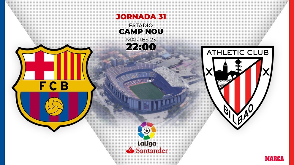 El Barcelona y el Athletic se miden hoy a las 22.00 horas en el Camp...