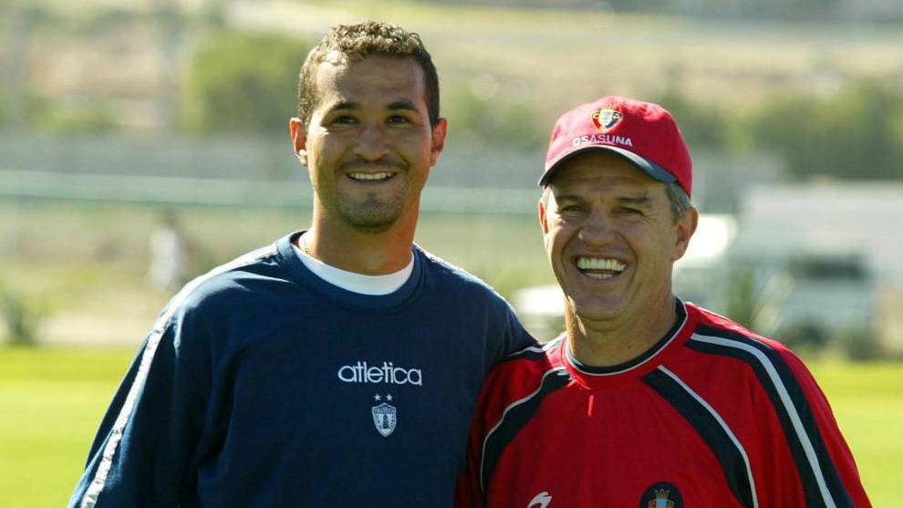 Vidrio y Aguirre, en una imagen de archivo en el Osasuna.