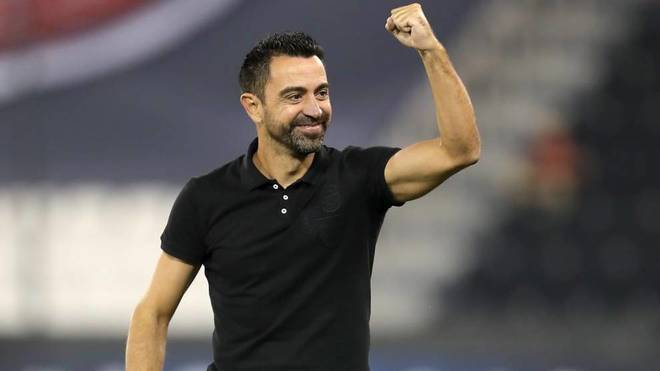 Xavi celebra un gol del Al-Sadd