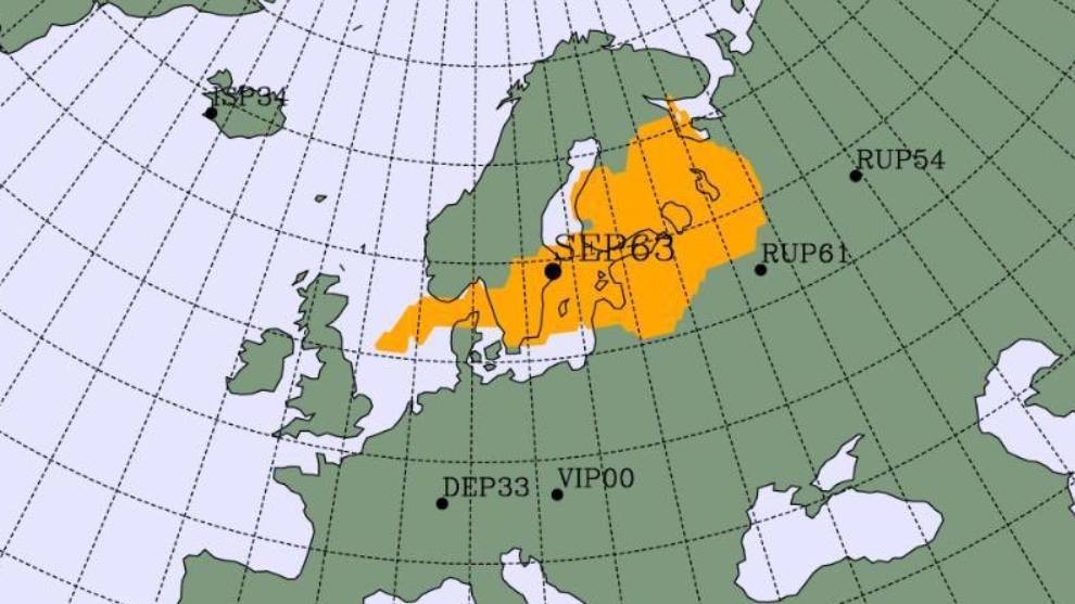 La imagen de la nube radioactiva en Europa