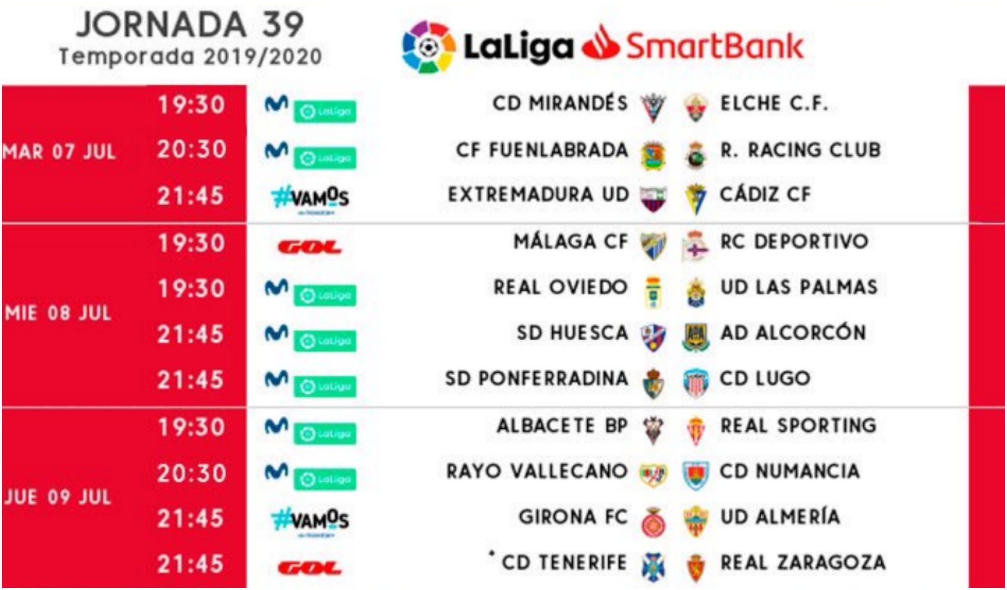 Segunda División: Nuevo cambio en los horarios: Fuenla-Racing Rayo-Numancia | Marca.com