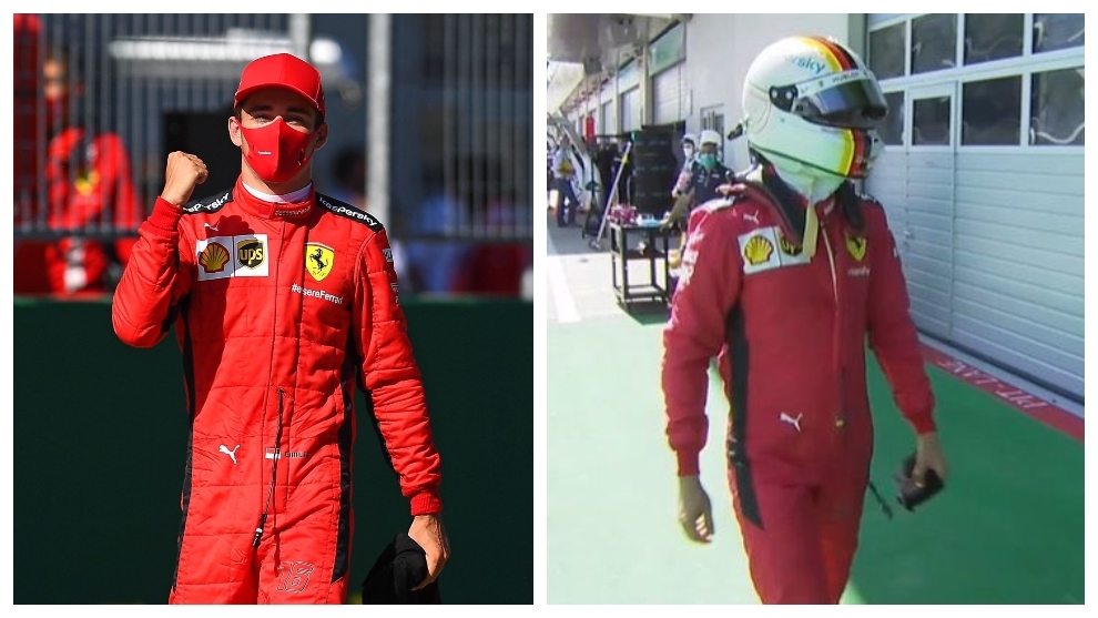 Leclerc y Vettel.